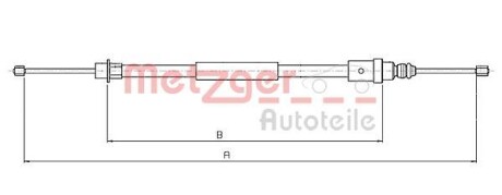 Трос ручного гальма METZGER 106215