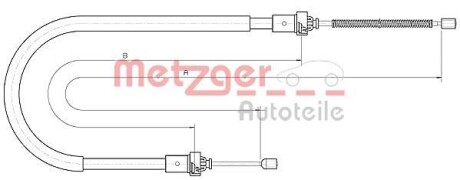 Трос ручного гальма METZGER 106894