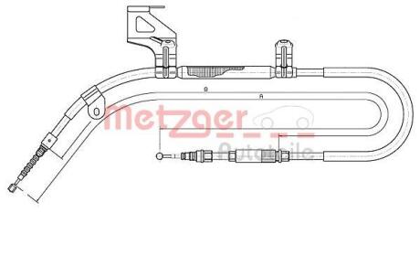 Трос ручного гальма METZGER 107482