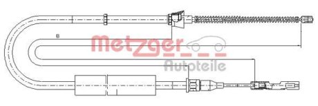 Трос ручного гальма METZGER 107507