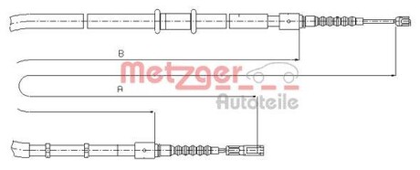 Трос ручного гальма METZGER 107545