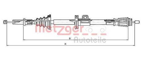 Трос ручного гальма METZGER 108061