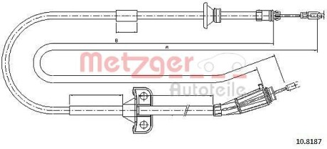 Трос ручного гальма METZGER 108187