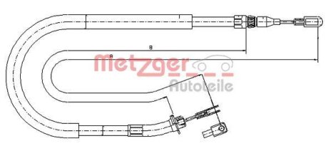 Трос ручного гальма METZGER 10.9873