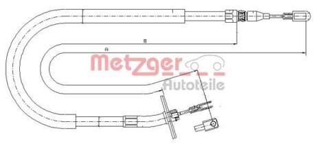 Трос ручного гальма METZGER 109876