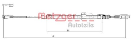 Трос ручного гальма METZGER 109884