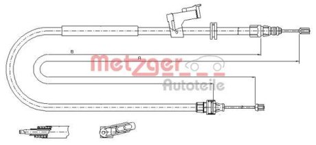 Трос ручного гальма METZGER 115495