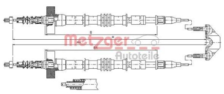 Трос ручного гальма METZGER 115861