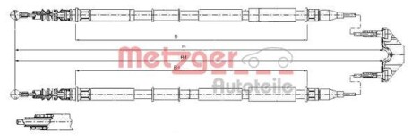 Трос ручного гальма METZGER 115867