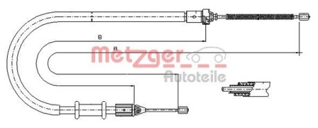 Трос ручного гальма METZGER 116675