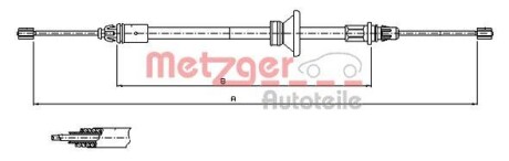 Трос ручного гальма METZGER 116801