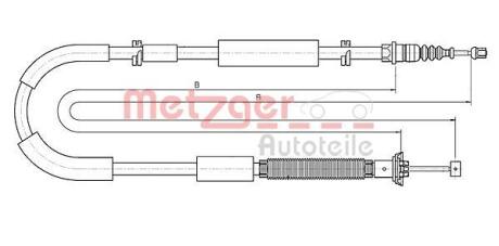 Трос ручного гальма METZGER 120722