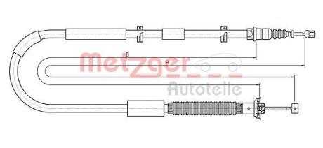 Трос ручного гальма METZGER 120723