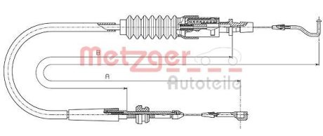 Тросик газу METZGER 144304