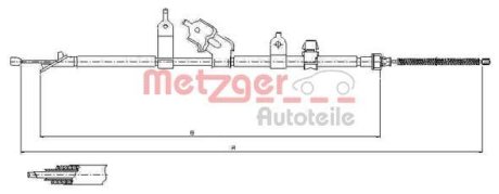 Трос ручного гальма METZGER 171081