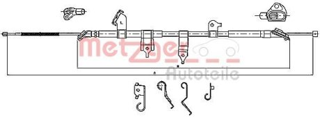 Трос ручного гальма METZGER 171566