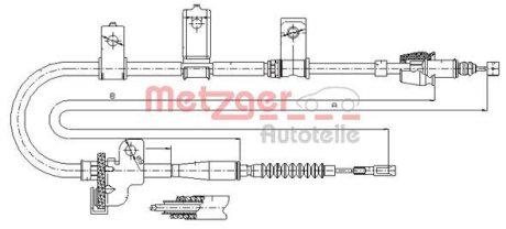 Трос ручного гальма METZGER 176020