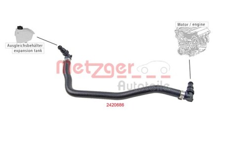 Патрубок радіатора MB C-class (W204)/E-class (W212) 07-15 (M271) METZGER 2420686