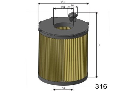 Фільтр масла MISFAT L104