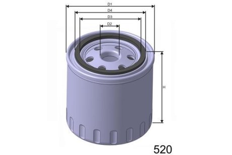 Фільтр масла VW Polo 1.9D 10/94- MISFAT Z425