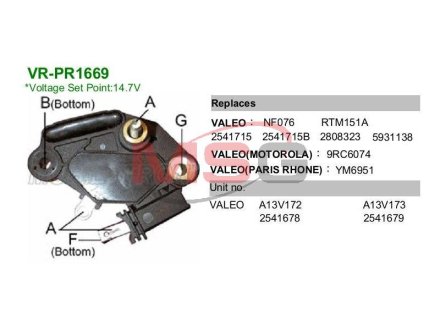 Регулятор генератора MOBILETRON VRPR1669