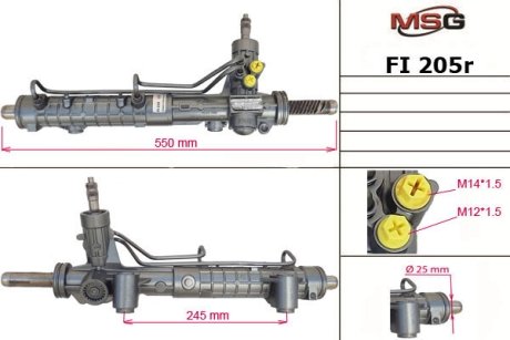 Рульова рейка з ГПК відновлена FIAT DOBLO (119) 01-,DOBLO Cargo (223) 01- MSG FI205R