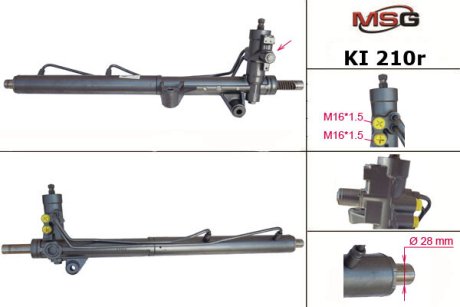 Рульова рейка з ГПК відновлена Kia Sorento 02-09 MSG KI210R