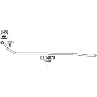 Труба вихлопного газу MTS 0114870