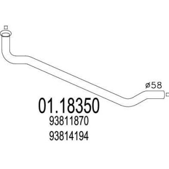 Труба вихлопного газу MTS 0118350