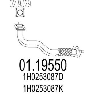 Труба вихлопного газу MTS 0119550