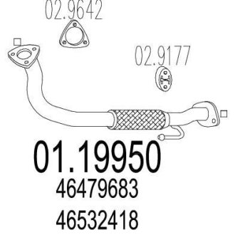 Труба вихлопного газу MTS 0119950