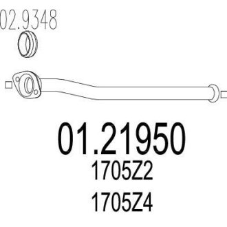 Труба вихлопного газу MTS 0121950