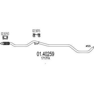 Труба вихлопного газу MTS 0140259