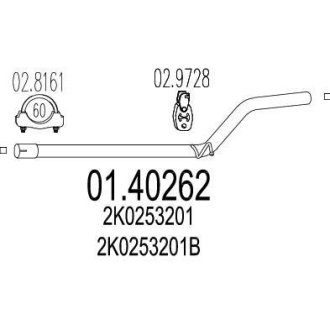 Труба вихлопного газу MTS 0140262