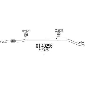 Труба вихлопного газу MTS 0140296
