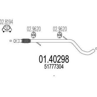 Труба вихлопного газу MTS 0140298