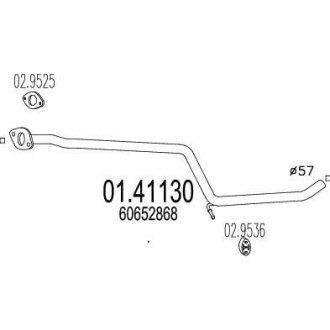 Труба вихлопного газу MTS 0141130