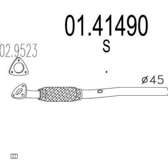 Труба вихлопного газу MTS 0141490