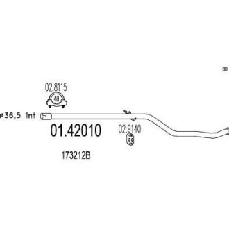 Труба вихлопного газу MTS 0142010