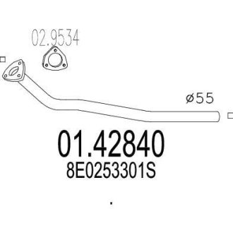 Труба вихлопного газу MTS 0142840