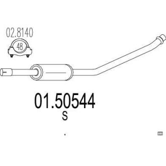 Глушник системи випуску (середній) MTS 0150544