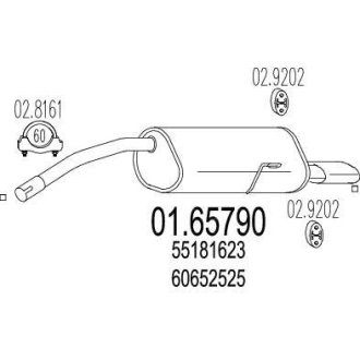 Глушник вихлопних газів (кінцевий) MTS 0165790