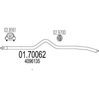 Труба вихлопного газу MTS 0170062