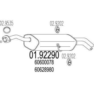 Глушник вихлопних газів (кінцевий) MTS 0192290