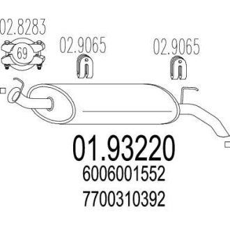 Глушник вихлопних газів (кінцевий) MTS 0193220