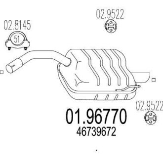 Глушник вихлопних газів (кінцевий) MTS 0196770