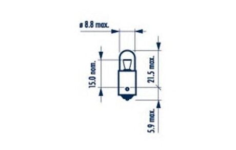 Автолампа T4W BA9s 4 W прозрачная NARVA 17131