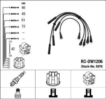 Кабель запалювання NGK RC-DW1206