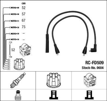 Високовольтні дроти (набір) NGK RCFD509