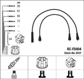 Високовольтні дроти (набір) NGK RCFD804 (фото 1)